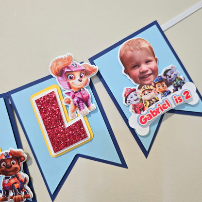 Paw Patrol banner, Paw Patrol theme banner, Paw Patrol party decoration