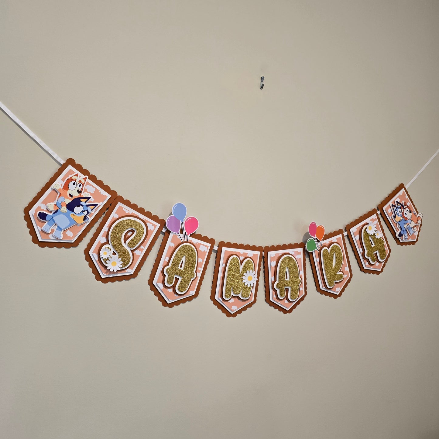 Bluey banner, Bluey theme banner, Bluey party decoration, Bluey girly banner