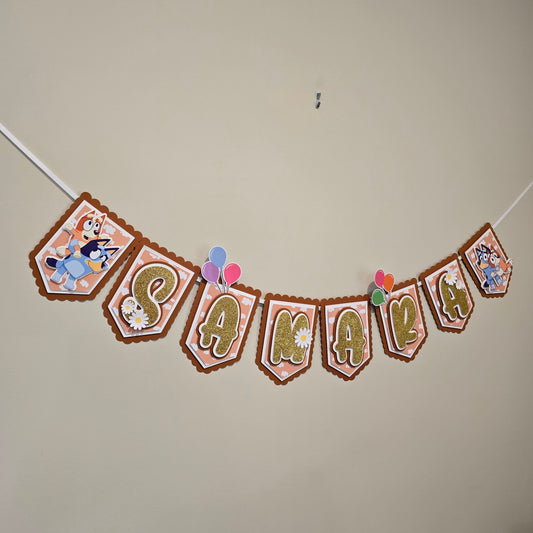 Bluey banner, Bluey theme banner, Bluey party decoration, Bluey girly banner