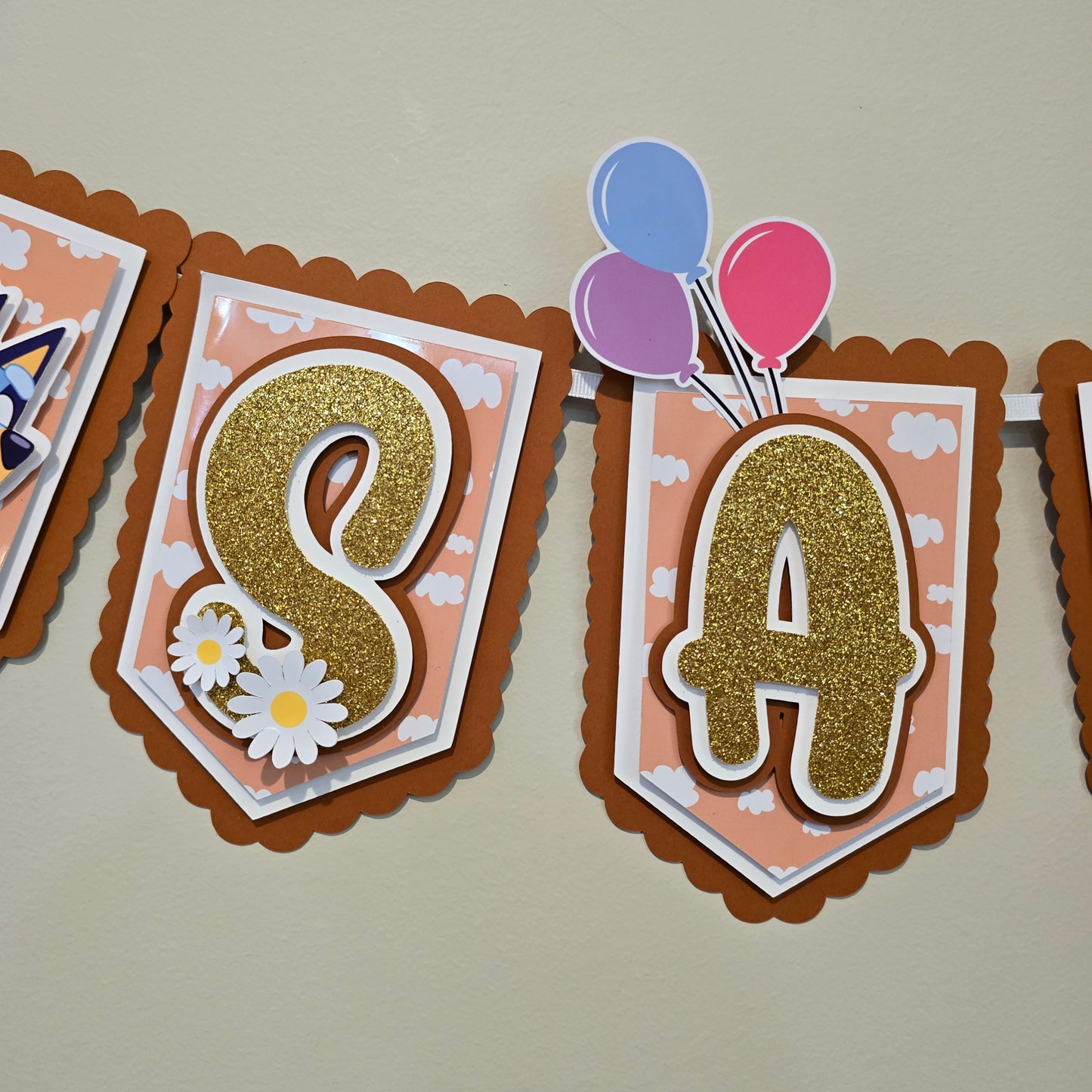 Bluey banner, Bluey theme banner, Bluey party decoration, Bluey girly banner