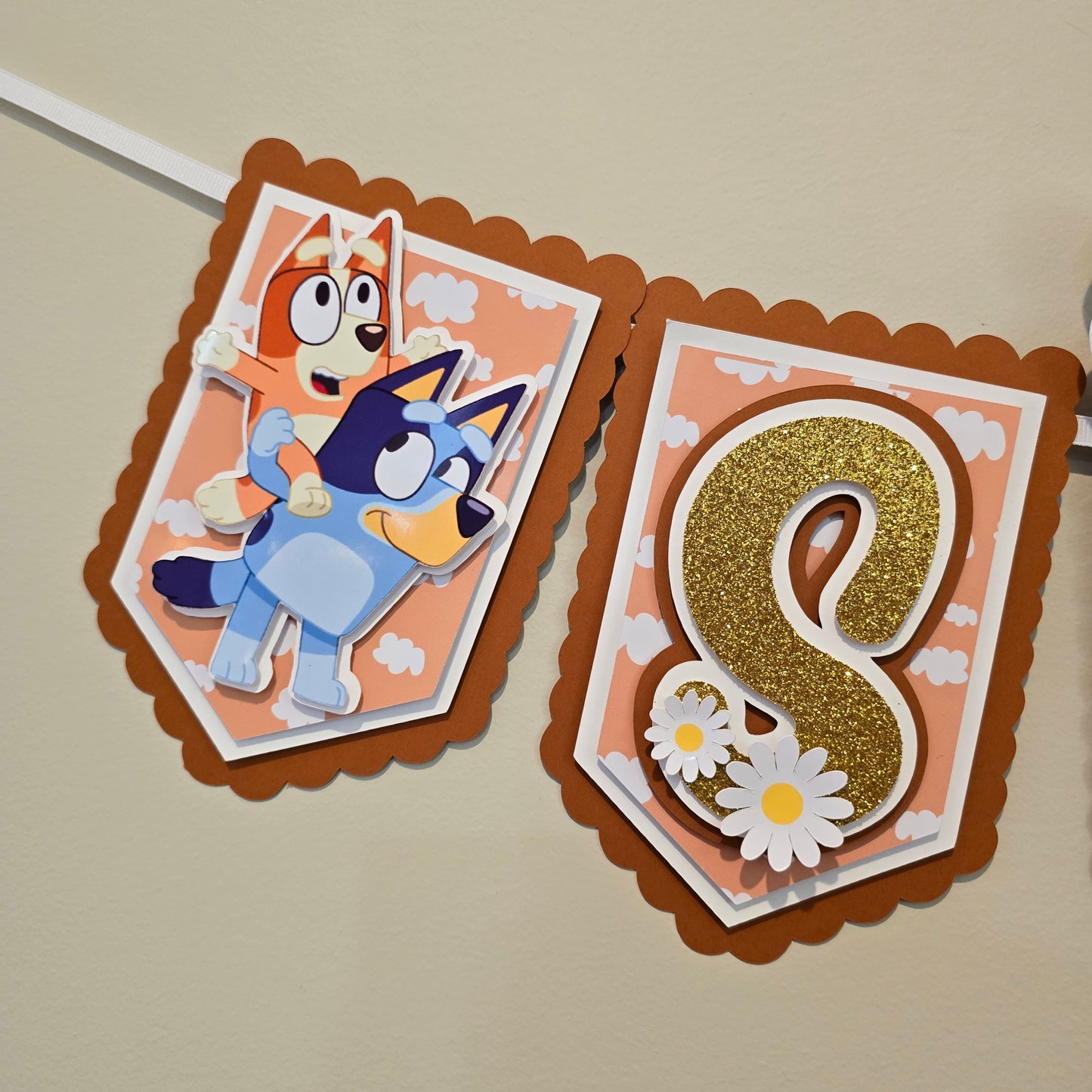 Bluey banner, Bluey theme banner, Bluey party decoration, Bluey girly banner
