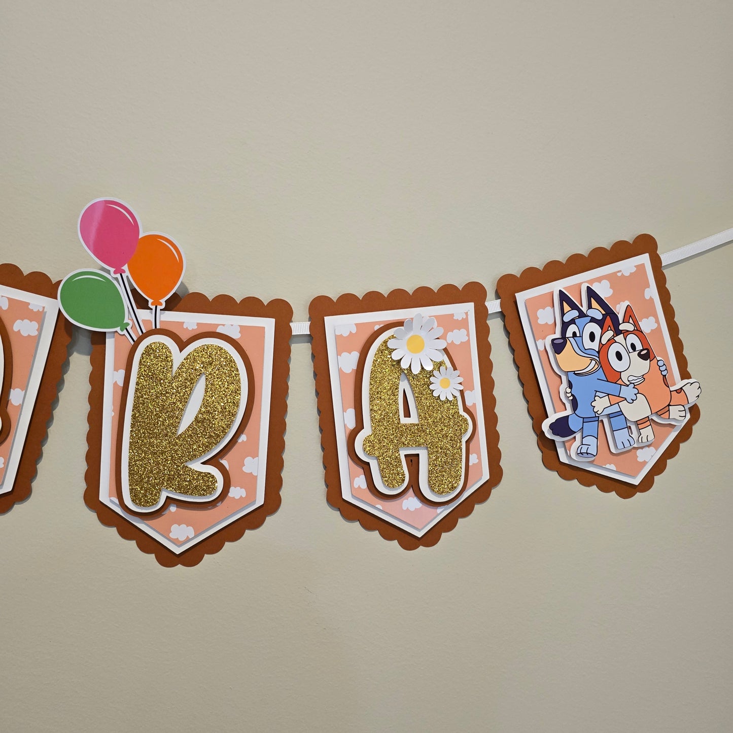 Bluey banner, Bluey theme banner, Bluey party decoration, Bluey girly banner