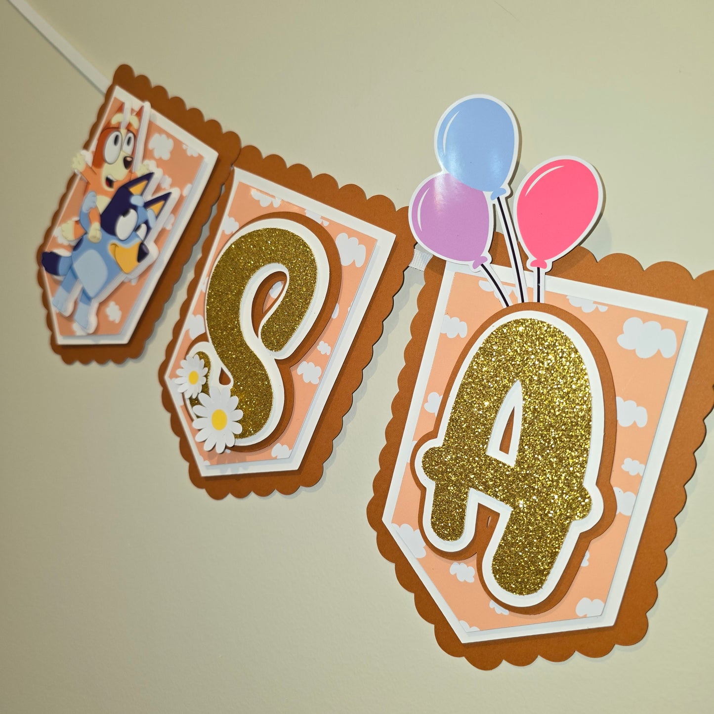 Bluey banner, Bluey theme banner, Bluey party decoration, Bluey girly banner