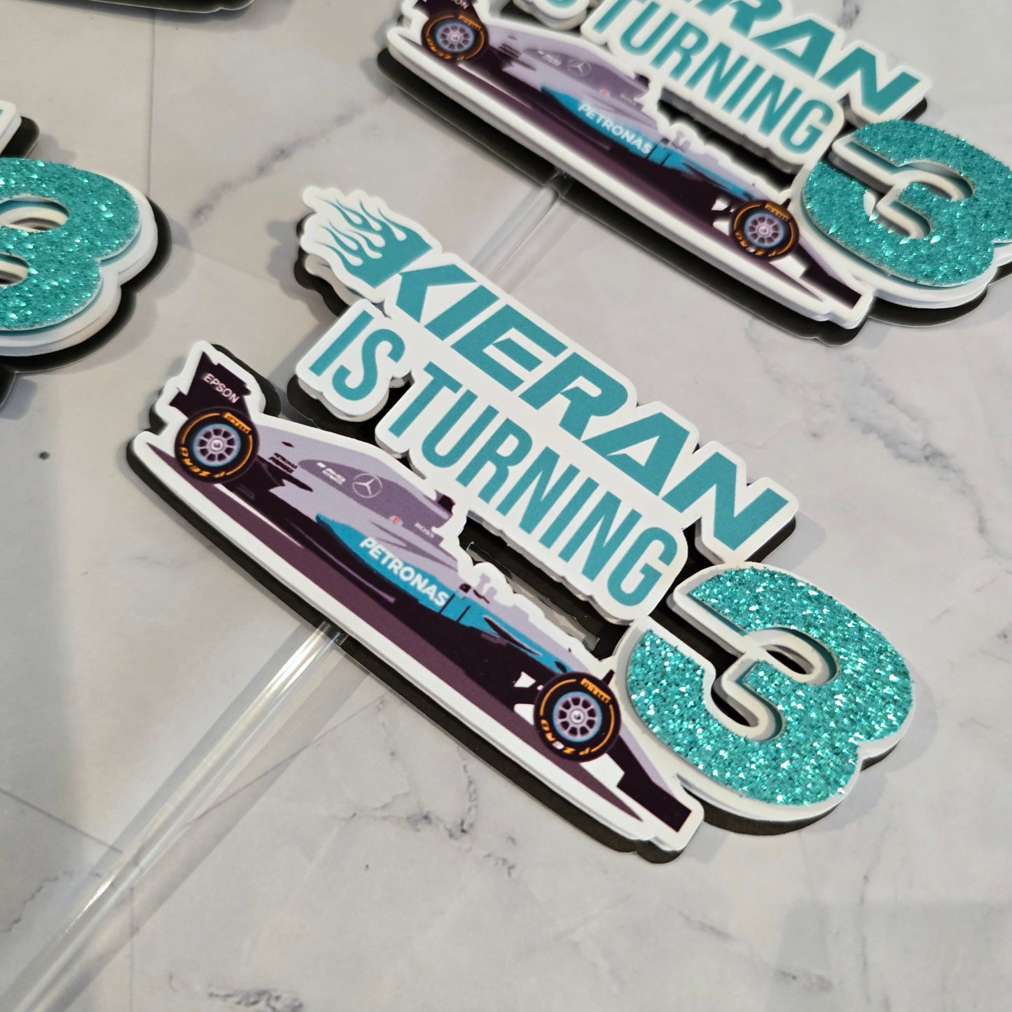 Race cars Cupcake Topper, Formula 1 cupcake decor, Mercedes birthday