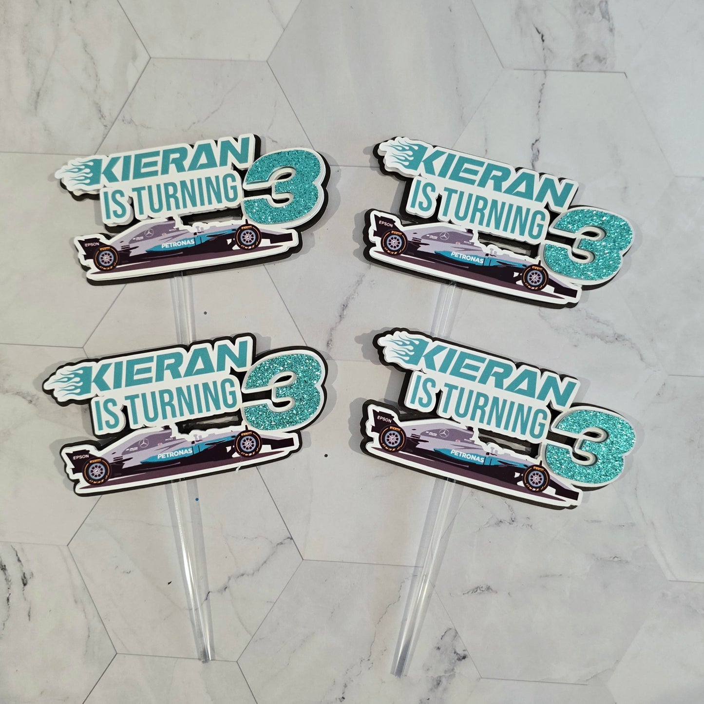 Race cars Cupcake Topper, Formula 1 cupcake decor, Mercedes birthday