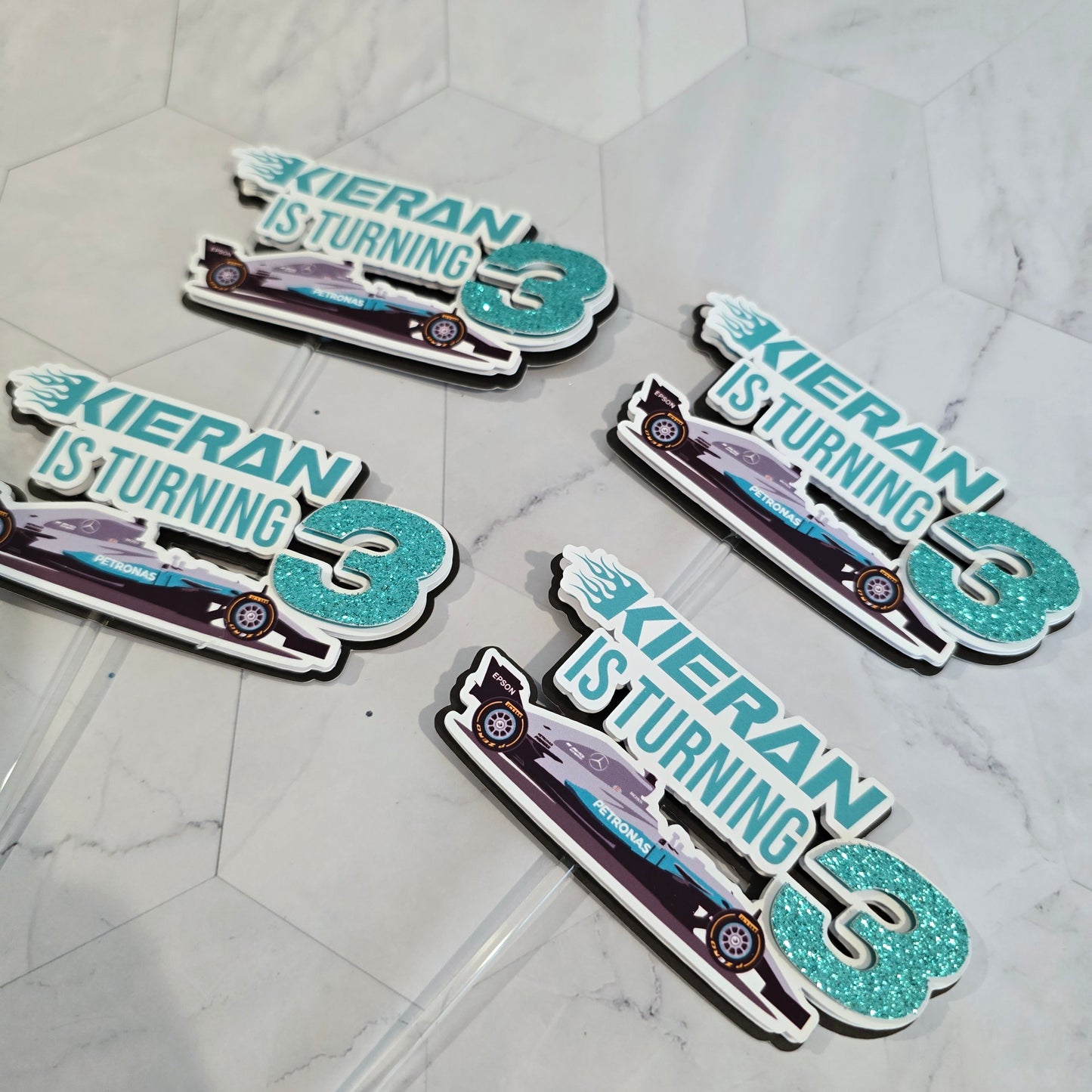 Race cars Cupcake Topper, Formula 1 cupcake decor, Mercedes birthday