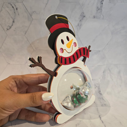 Snowman candy holder, Christmas Candy Holder with Refillable Ornament