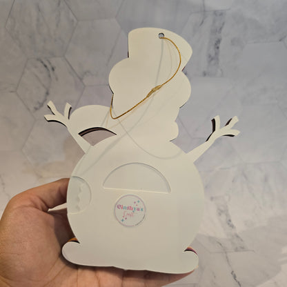 Snowman candy holder, Christmas Candy Holder with Refillable Ornament