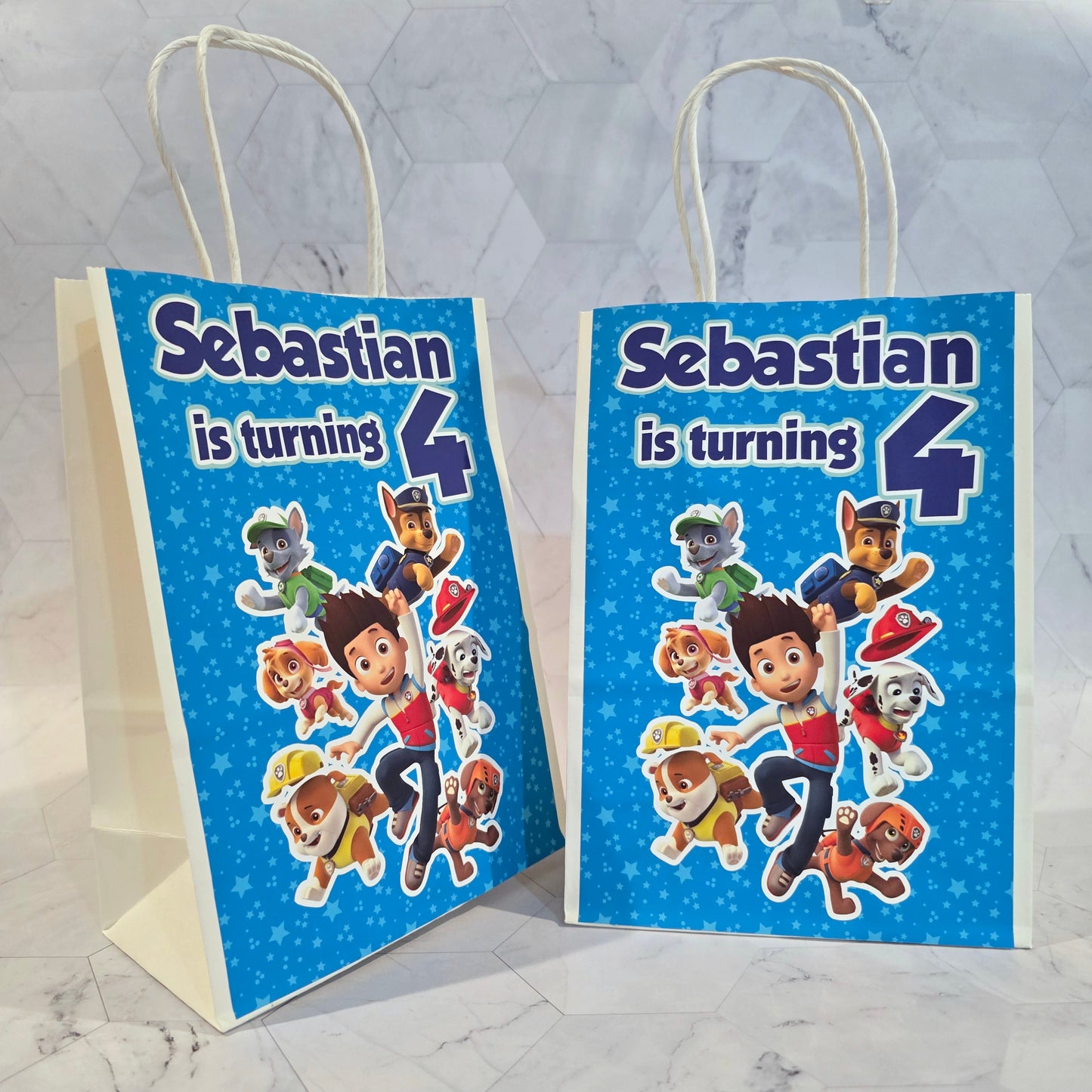Paw Patrol Goodie bags, Paw Patrol gody bags, Paw Patrol party theme