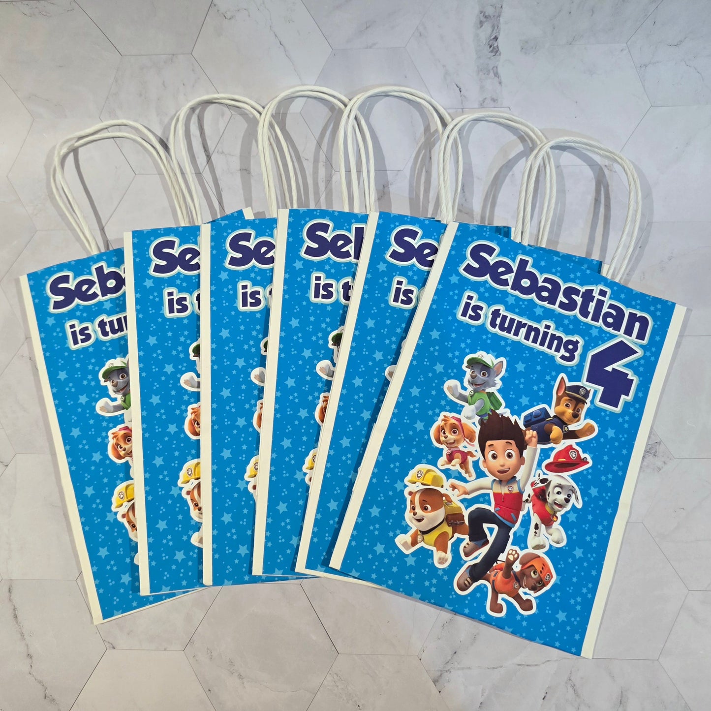 Paw Patrol Goodie bags, Paw Patrol gody bags, Paw Patrol party theme