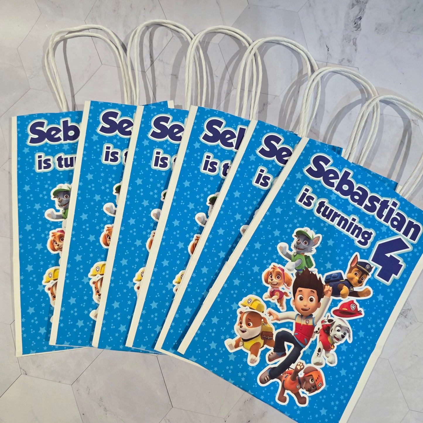 Paw Patrol Goodie bags, Paw Patrol gody bags, Paw Patrol party theme