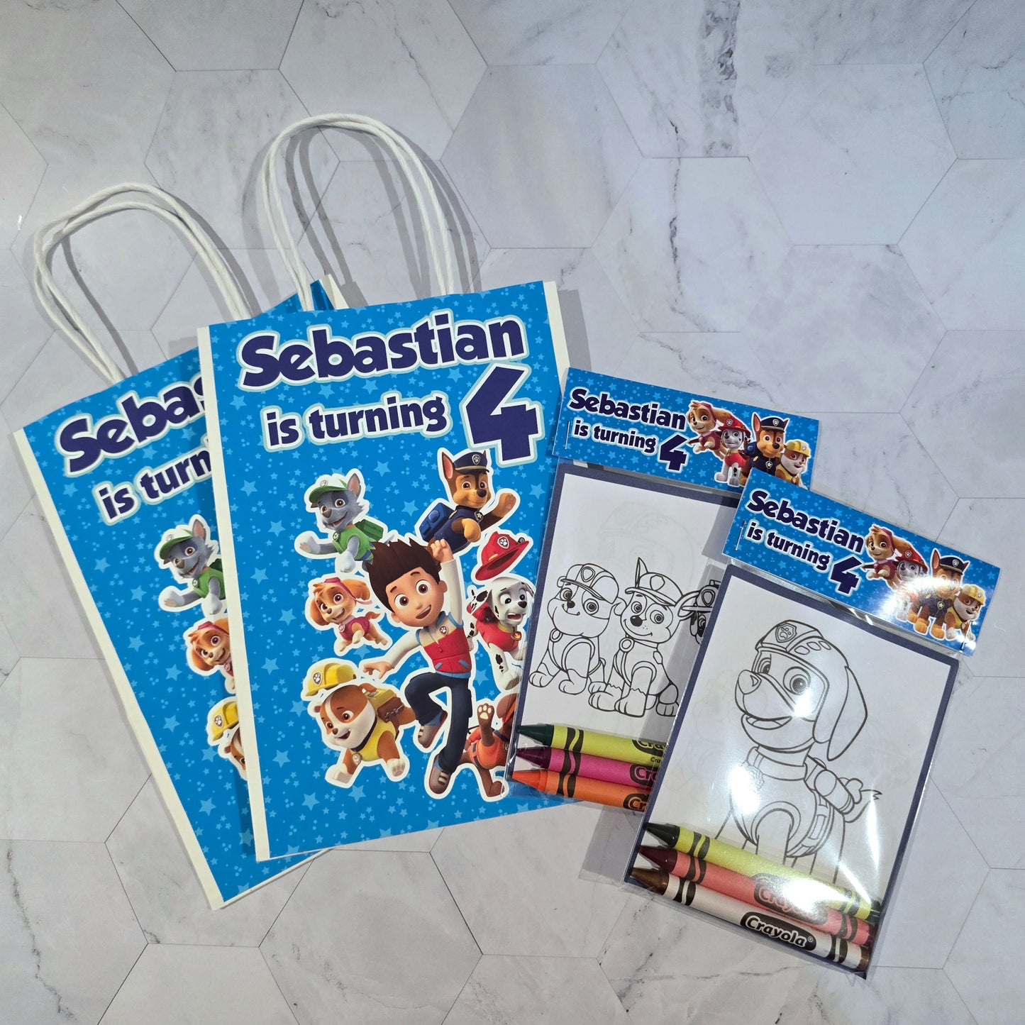 Paw Patrol Goodie bags, Paw Patrol gody bags, Paw Patrol party theme