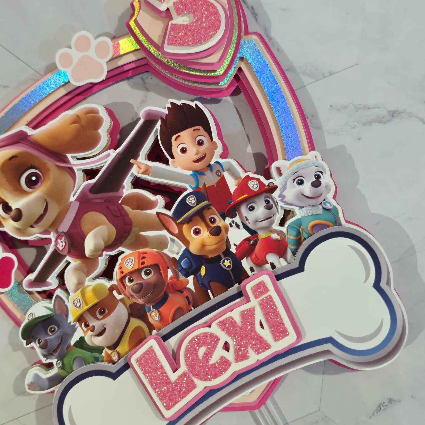 Paw Patrol Girly Cake topper, Dogs Cake topper, Paw patrol cake topper, Paw Patrol birthday