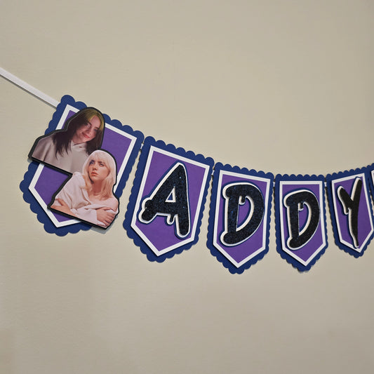 Billie Eilish banner, Billie Eilish theme banner, Billie Eilish party decoration, Billie Eilish banner