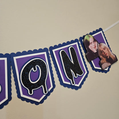 Billie Eilish banner, Billie Eilish theme banner, Billie Eilish party decoration, Billie Eilish banner