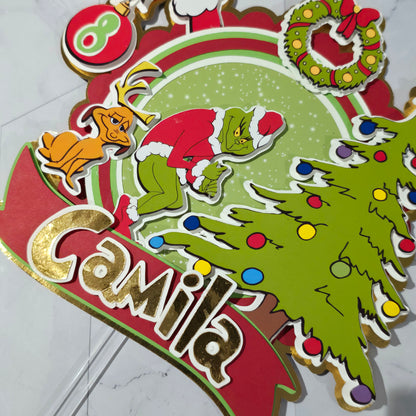 Grinch Cake topper, Grinch theme party, Grinch party theme