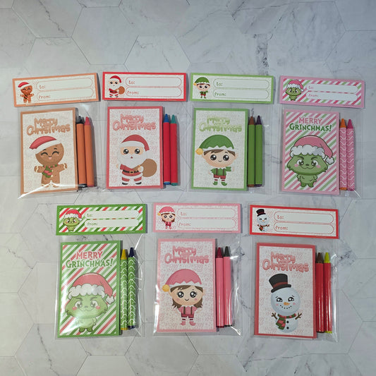 Christmas mini coloring books, Snowman mini coloring pages, Santa Claus party favors