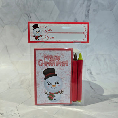 Christmas mini coloring books, Snowman mini coloring pages, Santa Claus party favors