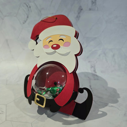 Santa Christmas candy holder. Christmas Candy Holder with Refillable Ornament