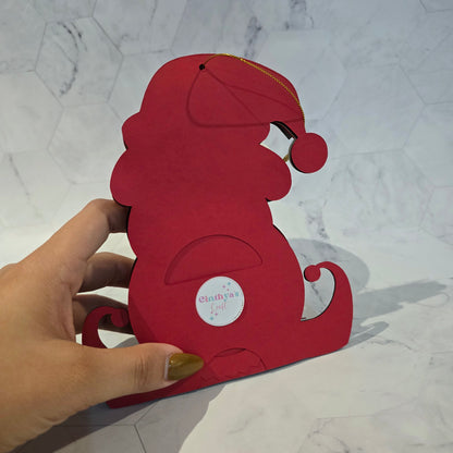 Santa Christmas candy holder. Christmas Candy Holder with Refillable Ornament