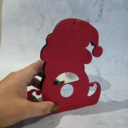 Santa Christmas candy holder. Christmas Candy Holder with Refillable Ornament
