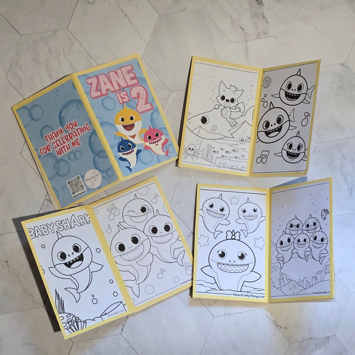 Baby Shark mini coloring books, Baby Shark mini coloring pages,Baby shark party favors