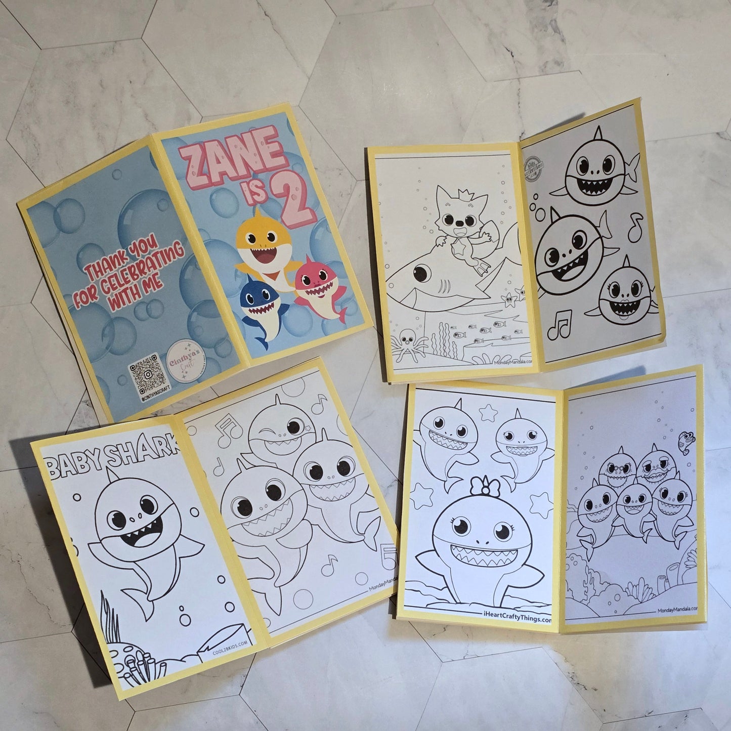 Baby Shark mini coloring books, Baby Shark mini coloring pages,Baby shark party favors