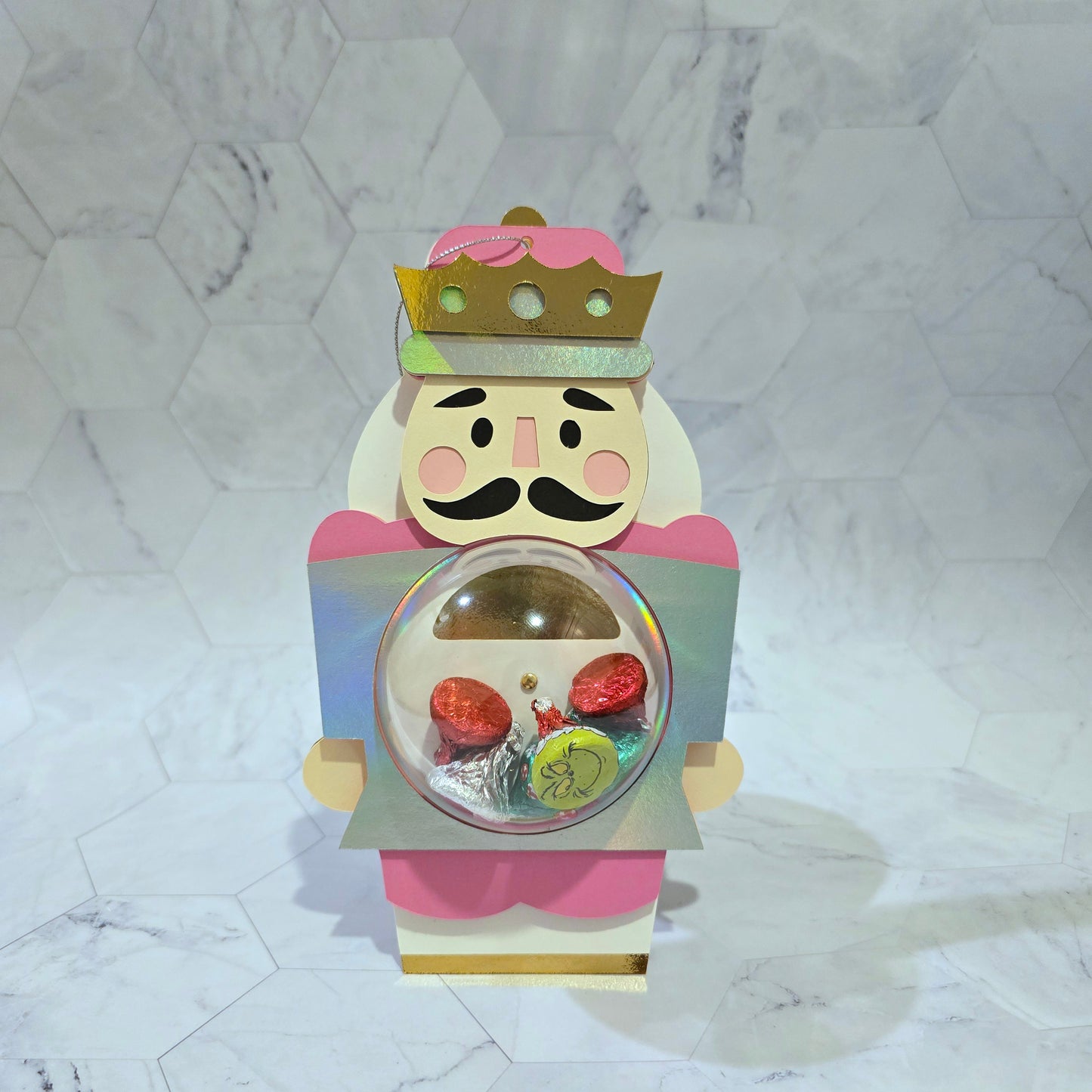 Nutcracker candy holder. Christmas Candy Holder with Refillable Ornament