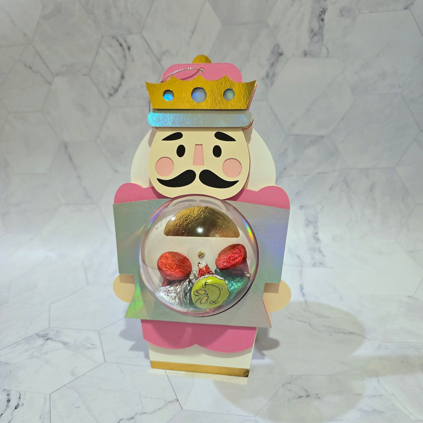 Nutcracker candy holder. Christmas Candy Holder with Refillable Ornament