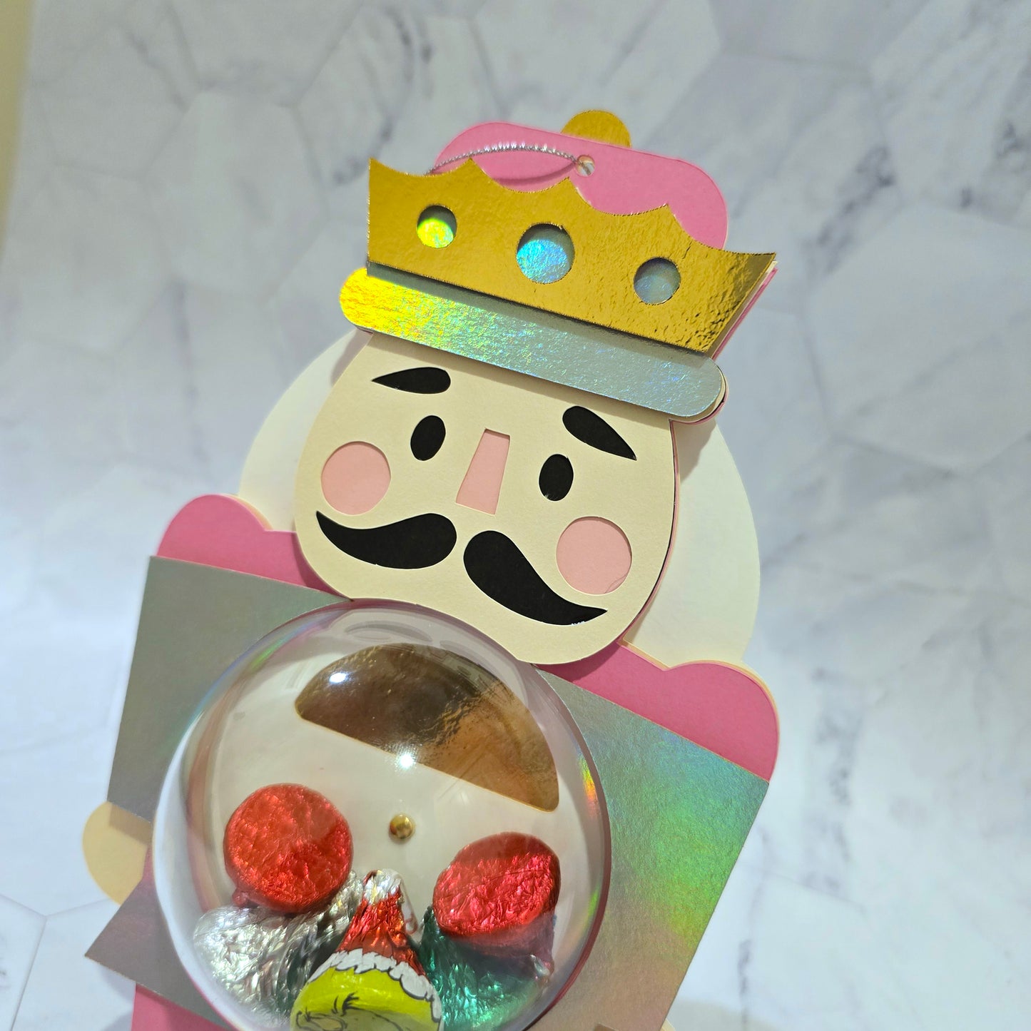 Nutcracker candy holder. Christmas Candy Holder with Refillable Ornament