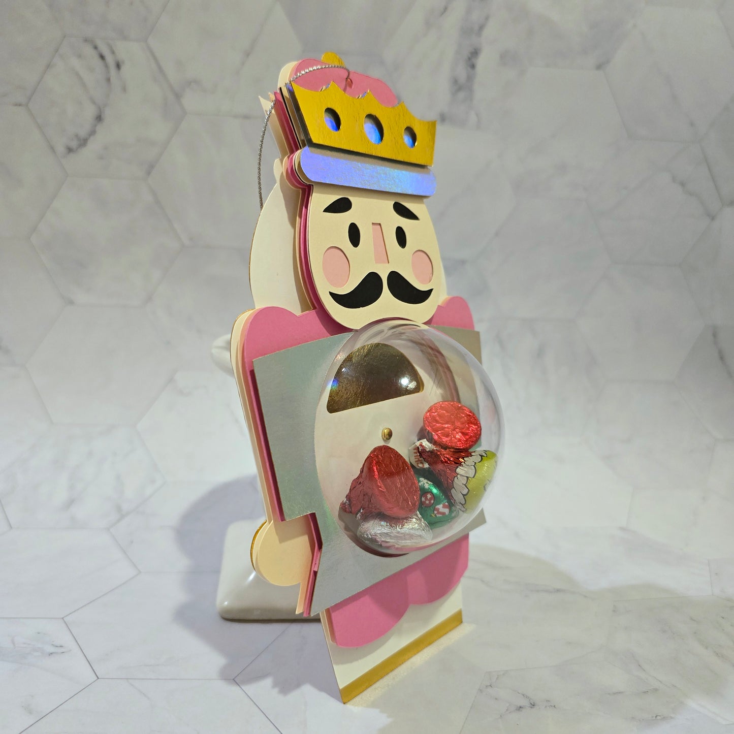 Nutcracker candy holder. Christmas Candy Holder with Refillable Ornament