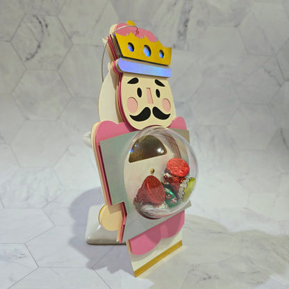 Nutcracker candy holder. Christmas Candy Holder with Refillable Ornament