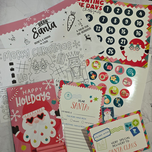 Christmas Activity Pack for Kids – Coloring Book, Santa Letter, Countdown, Placemats & Stickers