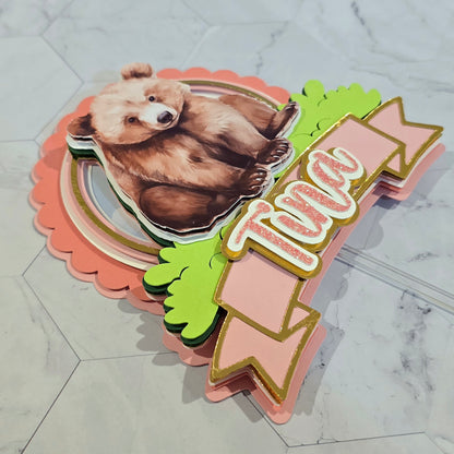 Brown Bear Cake topper, Bear theme party, Brown bear party theme