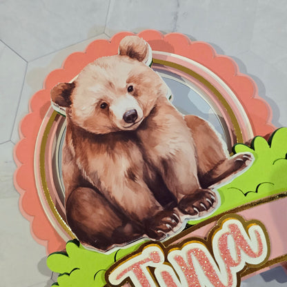 Brown Bear Cake topper, Bear theme party, Brown bear party theme