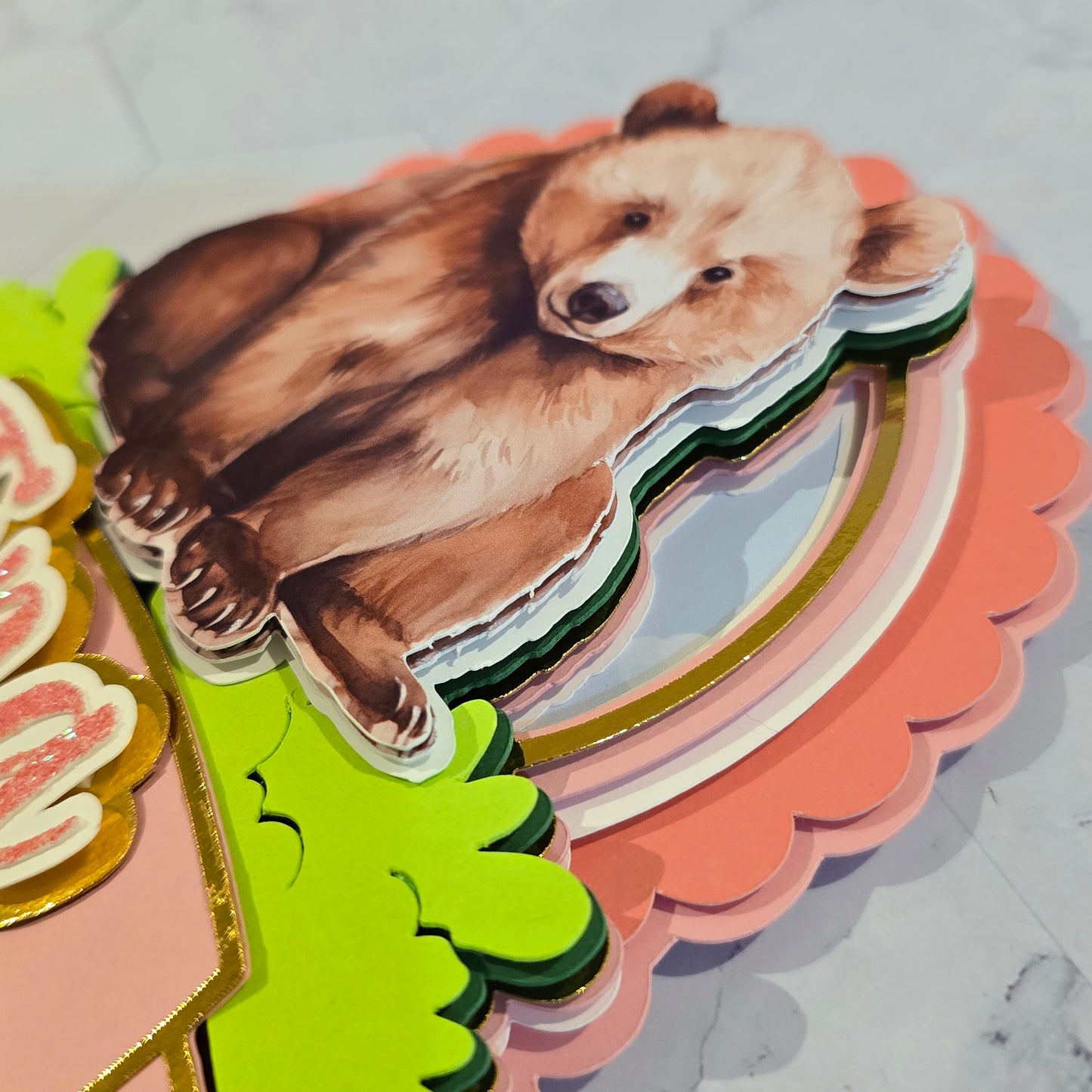 Brown Bear Cake topper, Bear theme party, Brown bear party theme