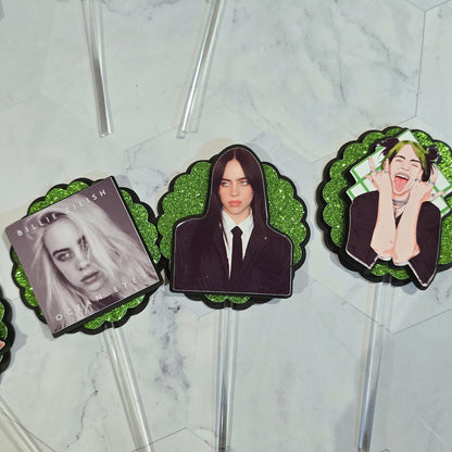 Billie Eilish Cupcake Topper, Billie Eilish cupcake decor, Billie Eilish birthday