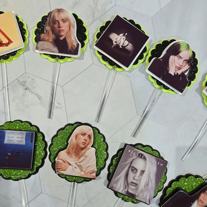 Billie Eilish Cupcake Topper, Billie Eilish cupcake decor, Billie Eilish birthday