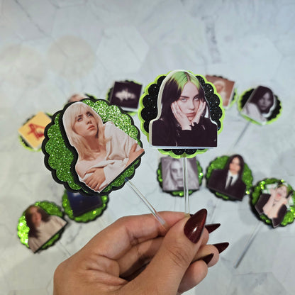 Billie Eilish Cupcake Topper, Billie Eilish cupcake decor, Billie Eilish birthday
