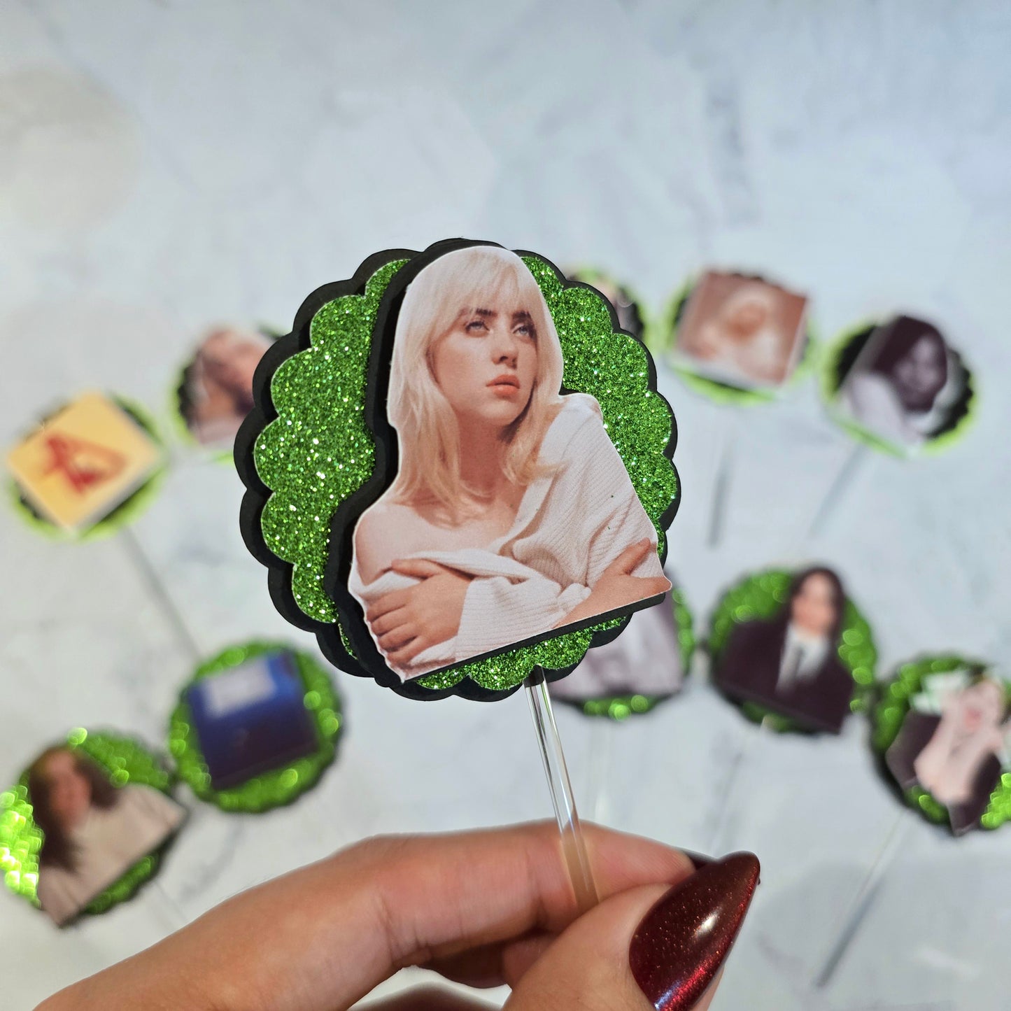 Billie Eilish Cupcake Topper, Billie Eilish cupcake decor, Billie Eilish birthday