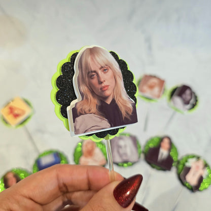 Billie Eilish Cupcake Topper, Billie Eilish cupcake decor, Billie Eilish birthday