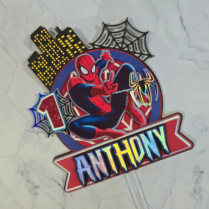 Spider Man Cake topper, Super hero theme party, Spiderman party