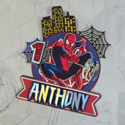 Spider Man Cake topper, Super hero theme party, Spiderman party