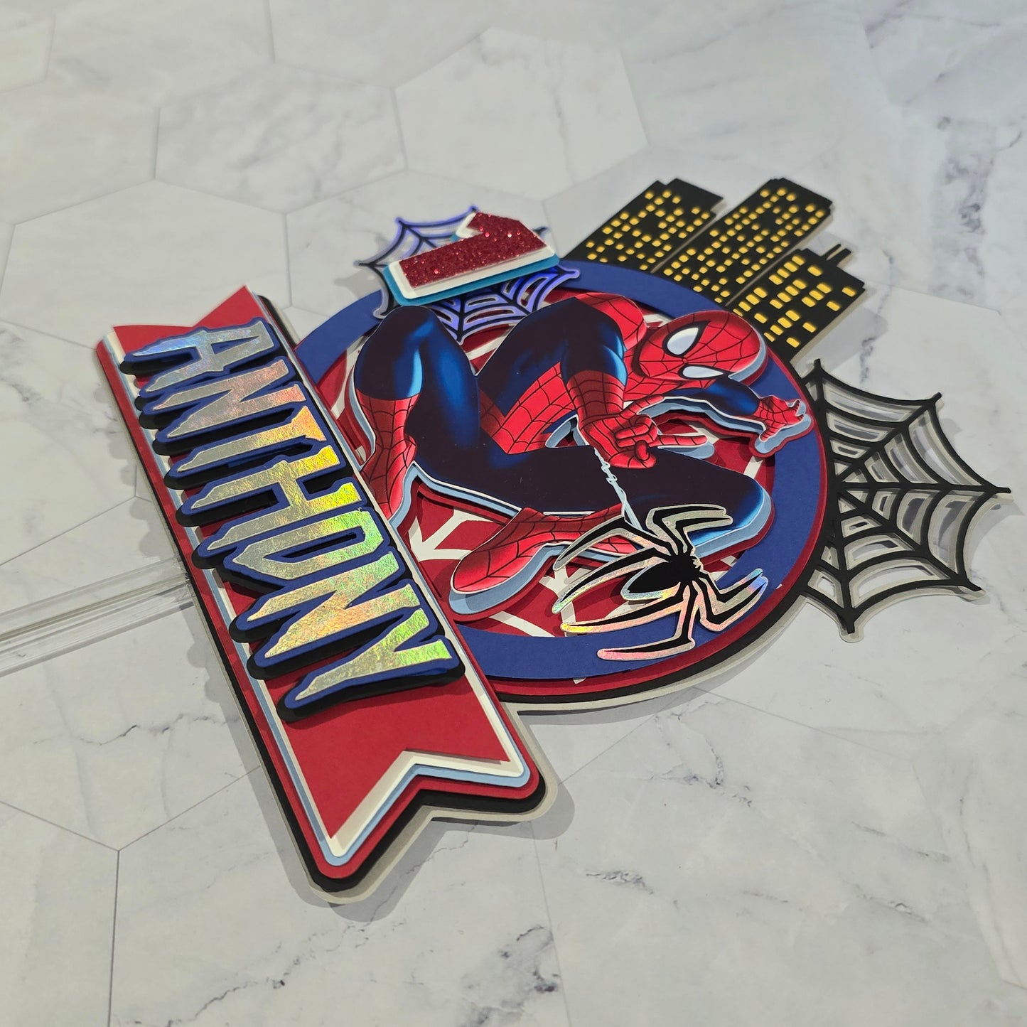 Spider Man Cake topper, Super hero theme party, Spiderman party