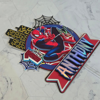 Spider Man Cake topper, Super hero theme party, Spiderman party