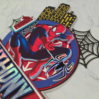 Spider Man Cake topper, Super hero theme party, Spiderman party