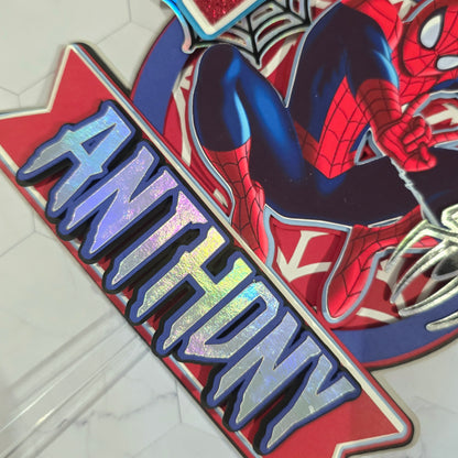 Spider Man Cake topper, Super hero theme party, Spiderman party