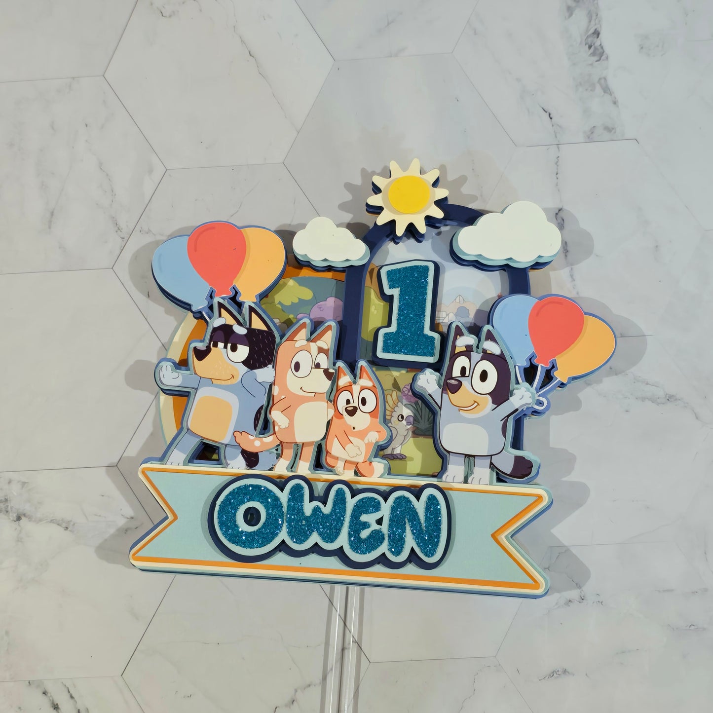 Bluey Cake topper for boys , Bluey theme party, Boy's Bluey party theme