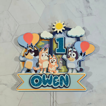 Bluey Cake topper for boys , Bluey theme party, Boy's Bluey party theme