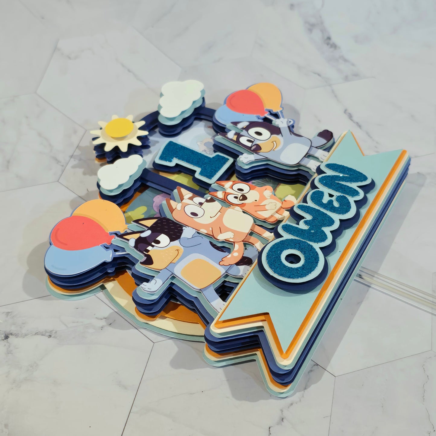 Bluey Cake topper for boys , Bluey theme party, Boy's Bluey party theme